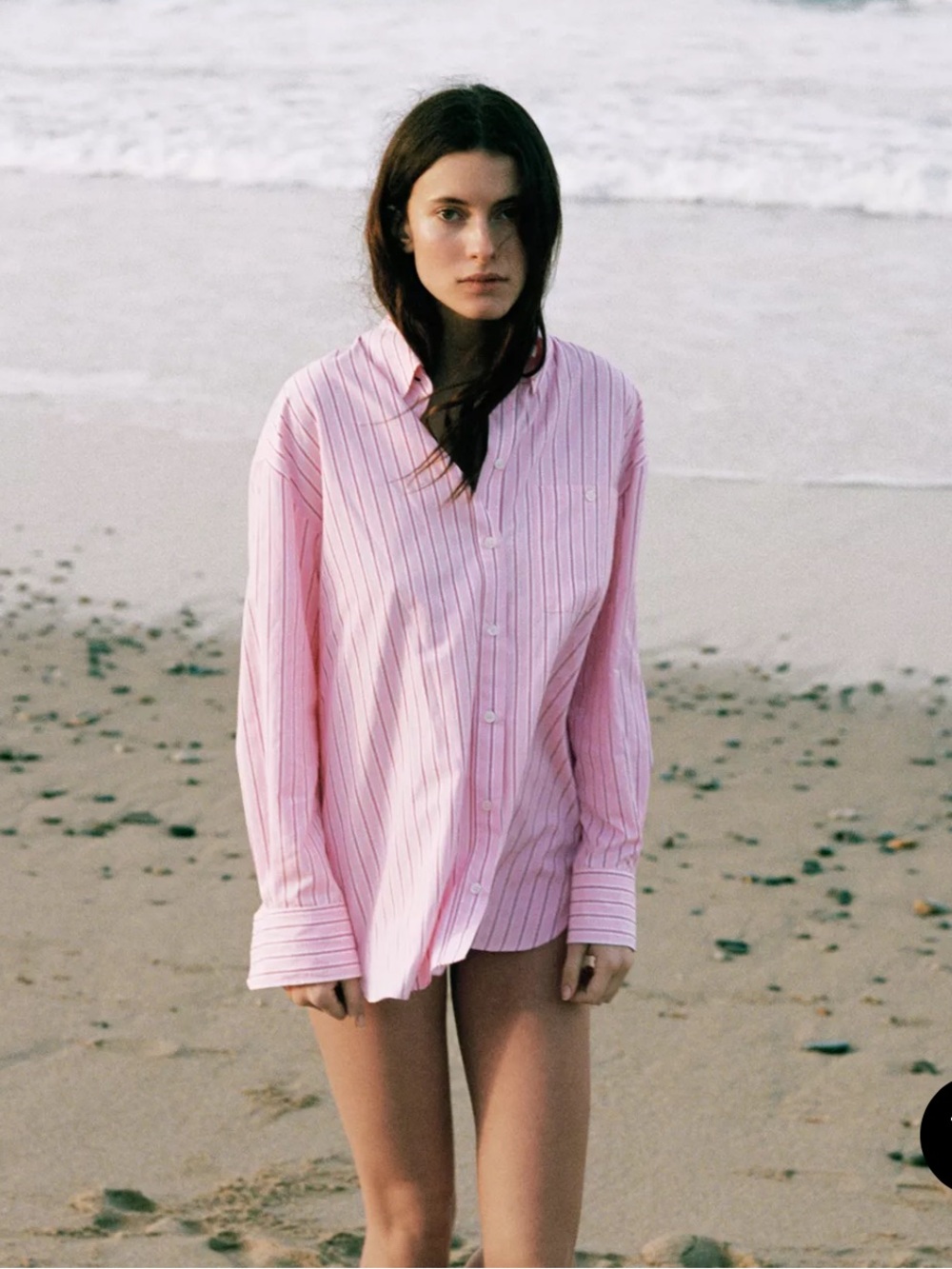Zara Oversized Pink Striped Shirt